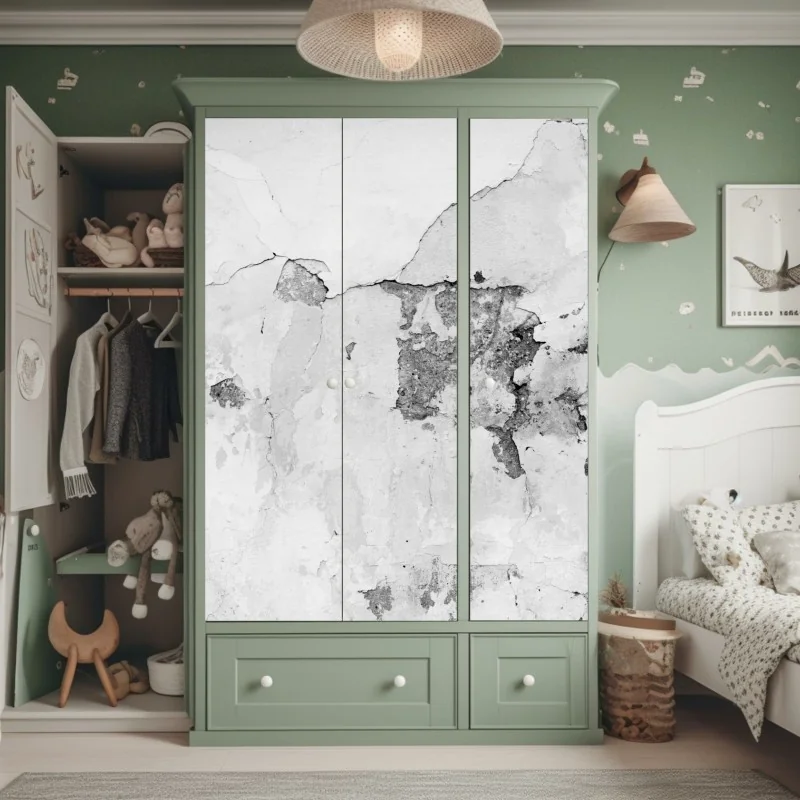 Schrankaufkleber verwitterter putz in grautönen – Wallnifity® Schrankaufkleber verwitterter putz in grautönen – Wallnifity®