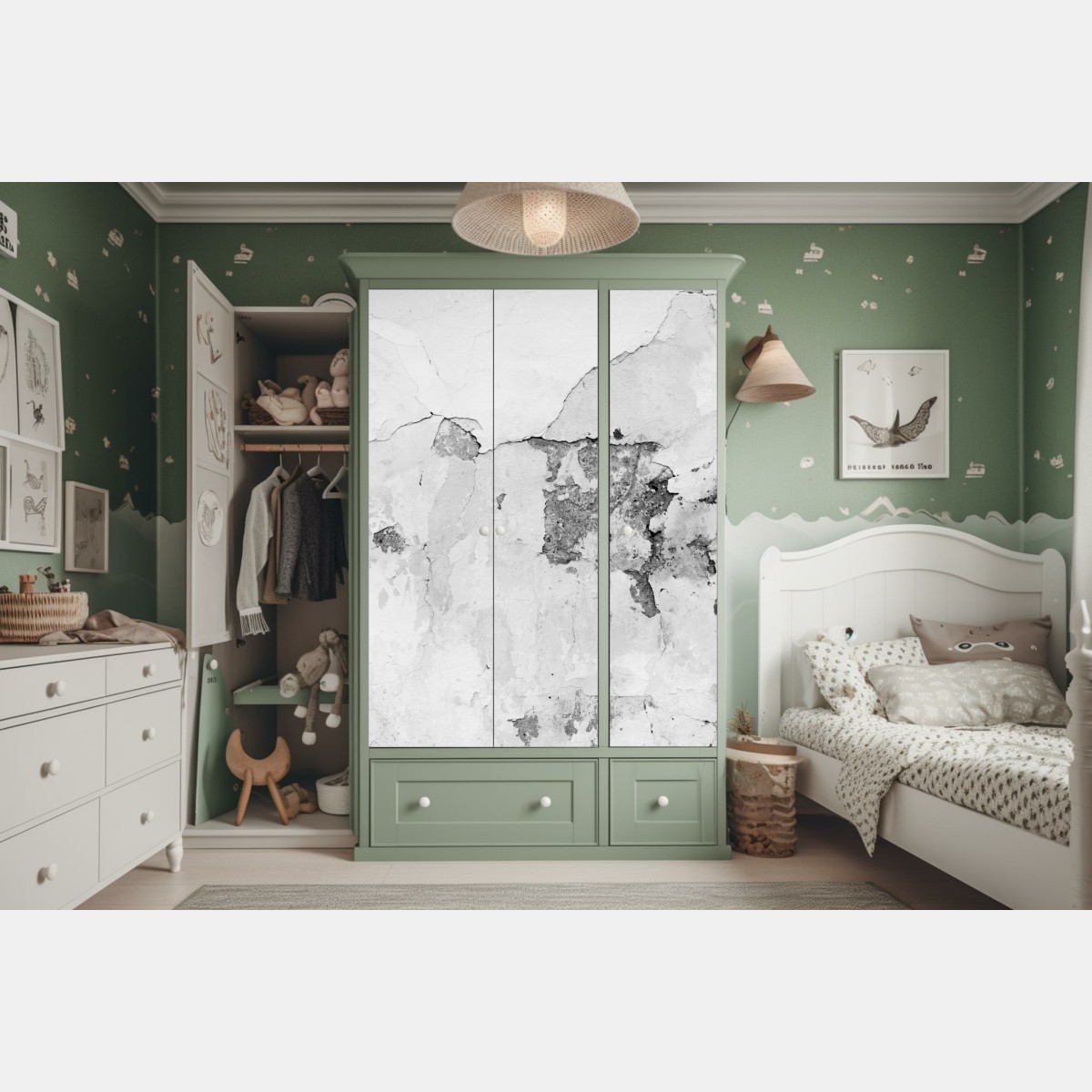 Schrankaufkleber verwitterter putz in grautönen – Wallnifity® Schrankaufkleber verwitterter putz in grautönen – Wallnifity®