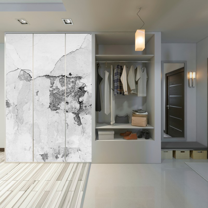 Schrankaufkleber verwitterter putz in grautönen – Wallnifity® Schrankaufkleber verwitterter putz in grautönen – Wallnifity®