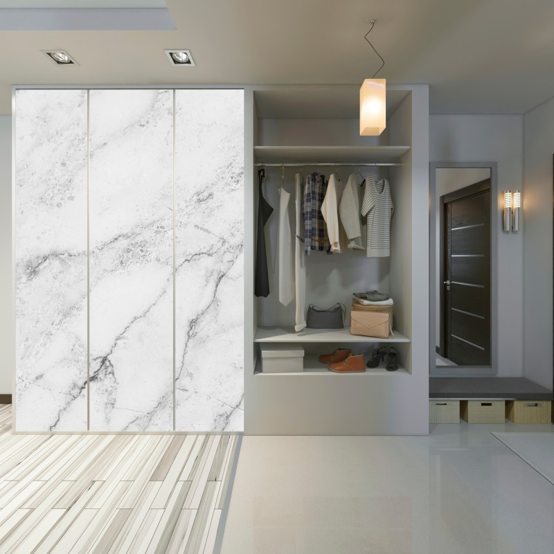 Schrankaufkleber weiße marmortextur mit grauen adern – Wallnifity® Schrankaufkleber weiße marmortextur mit grauen adern – Wallnifity®