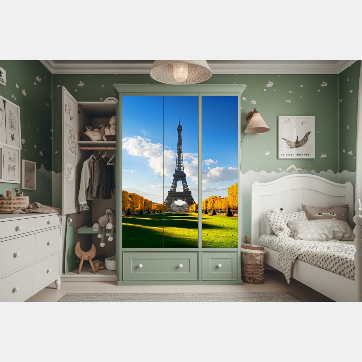 Schrankaufkleber frühling am Champs de Mars, Eiffelturm, Paris – Wallnifity® Schrankaufkleber frühling am Champs de Mars, Eiffelturm, Paris – Wallnifity®