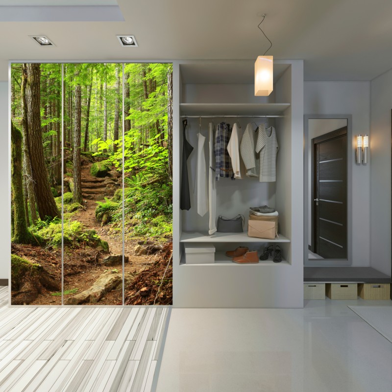 Schrankaufkleber moosiger waldpfad – Wallnifity® Schrankaufkleber moosiger waldpfad – Wallnifity®