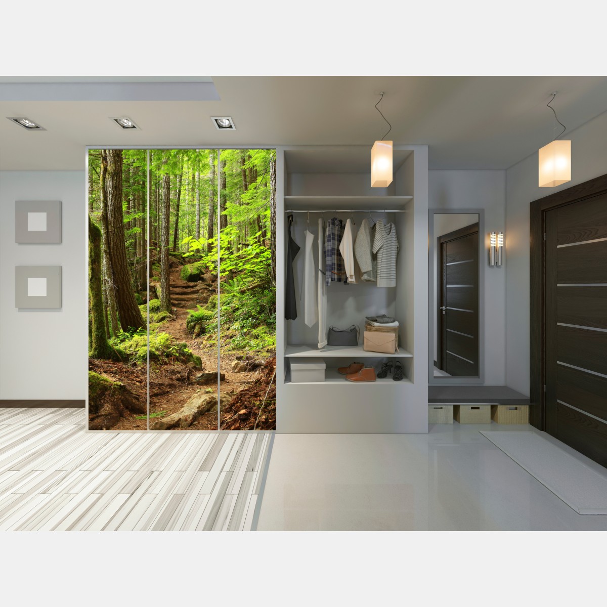 Schrankaufkleber moosiger waldpfad – Wallnifity® Schrankaufkleber moosiger waldpfad – Wallnifity®