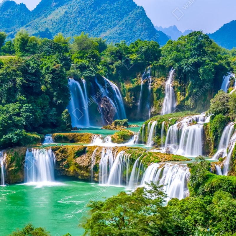 Schrankaufkleber smaragdgrüne kaskaden – Wallnifity® Schrankaufkleber smaragdgrüne kaskaden – Wallnifity®