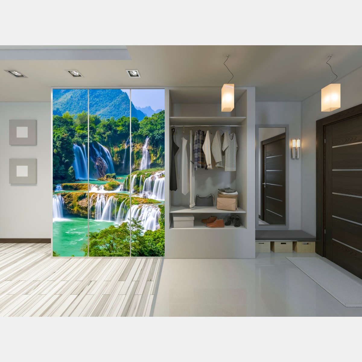 Schrankaufkleber smaragdgrüne kaskaden – Wallnifity® Schrankaufkleber smaragdgrüne kaskaden – Wallnifity®