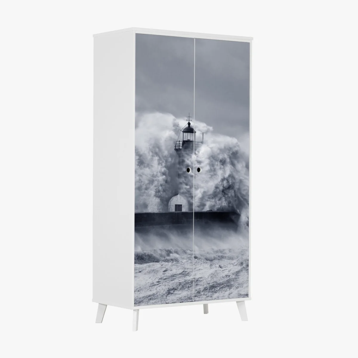 Schrankaufkleber leuchtturm von mächtigen wellen umgeben – Wallnifity® Schrankaufkleber leuchtturm von mächtigen wellen umgeben – Wallnifity®