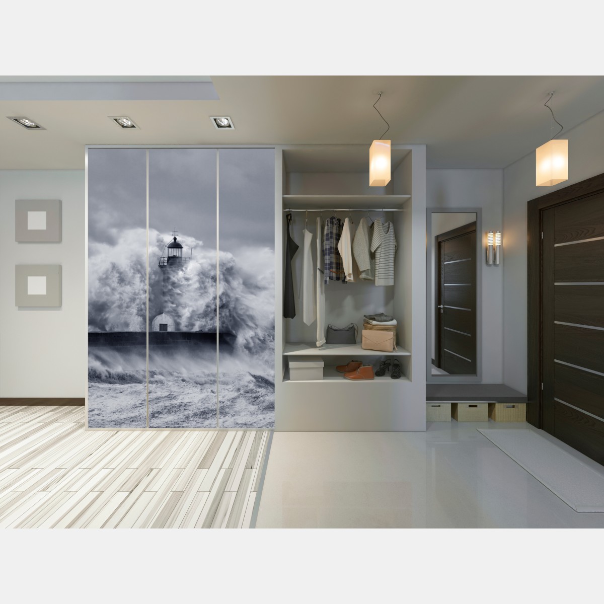 Schrankaufkleber leuchtturm von mächtigen wellen umgeben – Wallnifity® Schrankaufkleber leuchtturm von mächtigen wellen umgeben – Wallnifity®