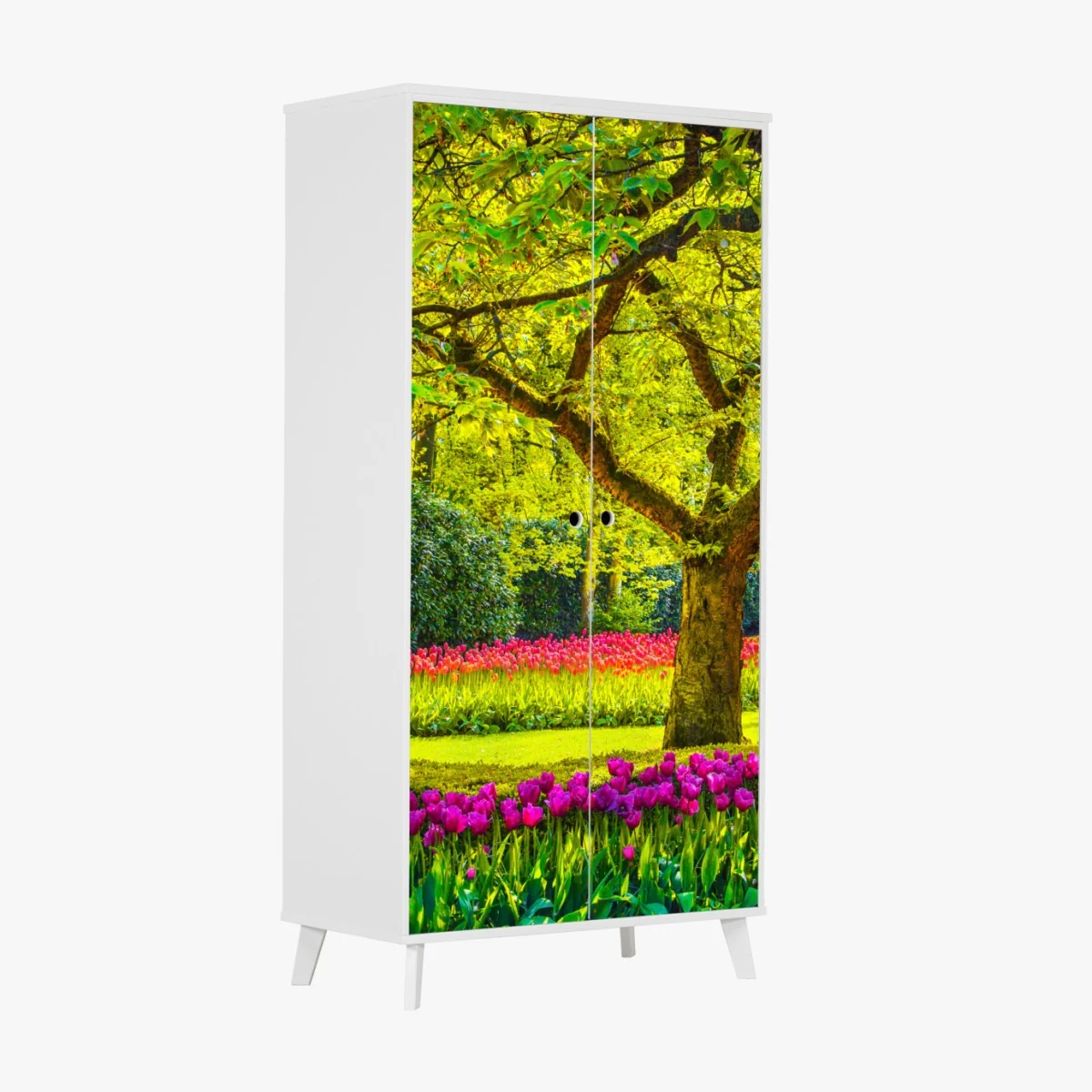 Schrankaufkleber bunter tulpengarten in Keukenhof – Wallnifity®