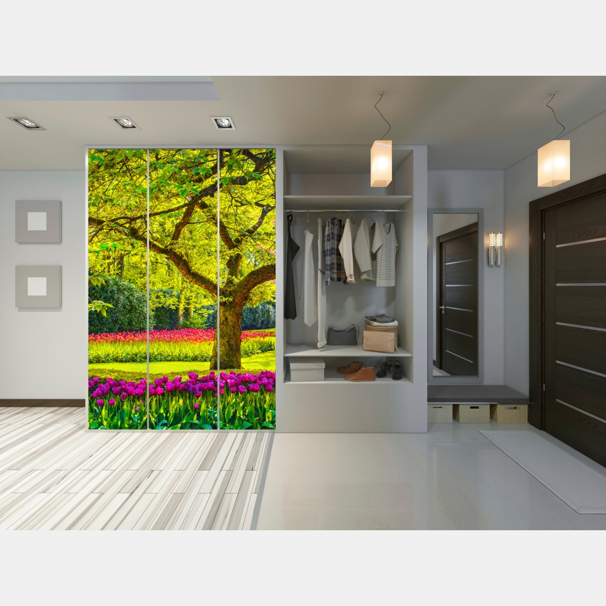 Schrankaufkleber bunter tulpengarten in Keukenhof – Wallnifity®