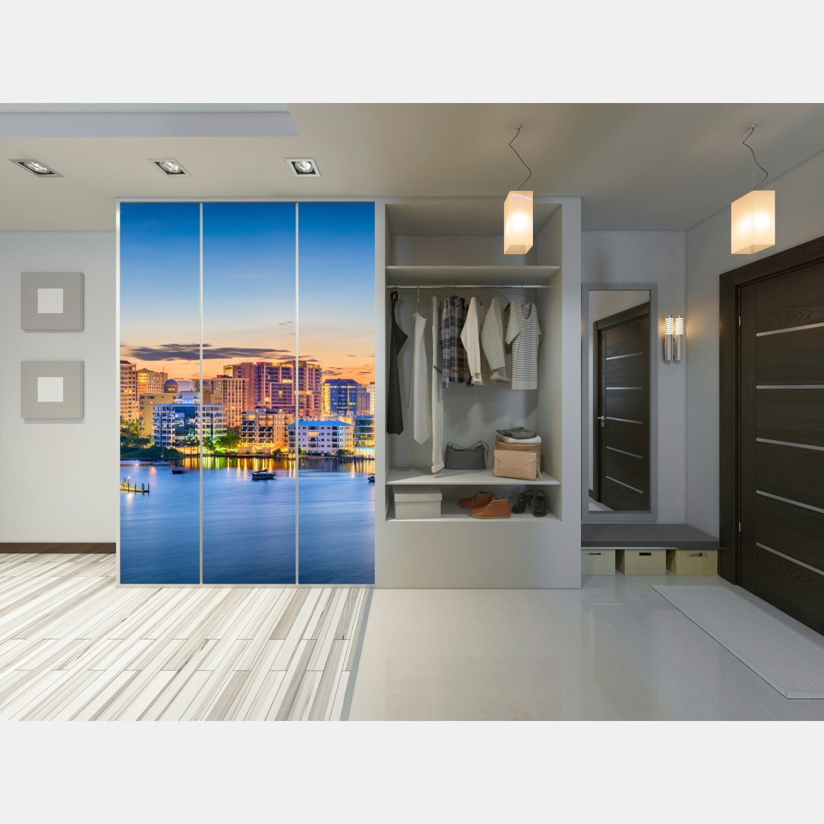 Schrankaufkleber Sarasota bei dämmerung über der bucht – Wallnifity® Schrankaufkleber Sarasota bei dämmerung über der bucht – Wallnifity®