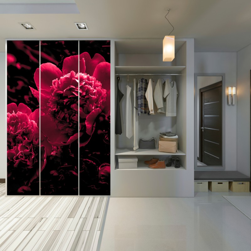 Schrankaufkleber stimmungsvolle rosa pfingstrosen – Wallnifity® Schrankaufkleber stimmungsvolle rosa pfingstrosen – Wallnifity®