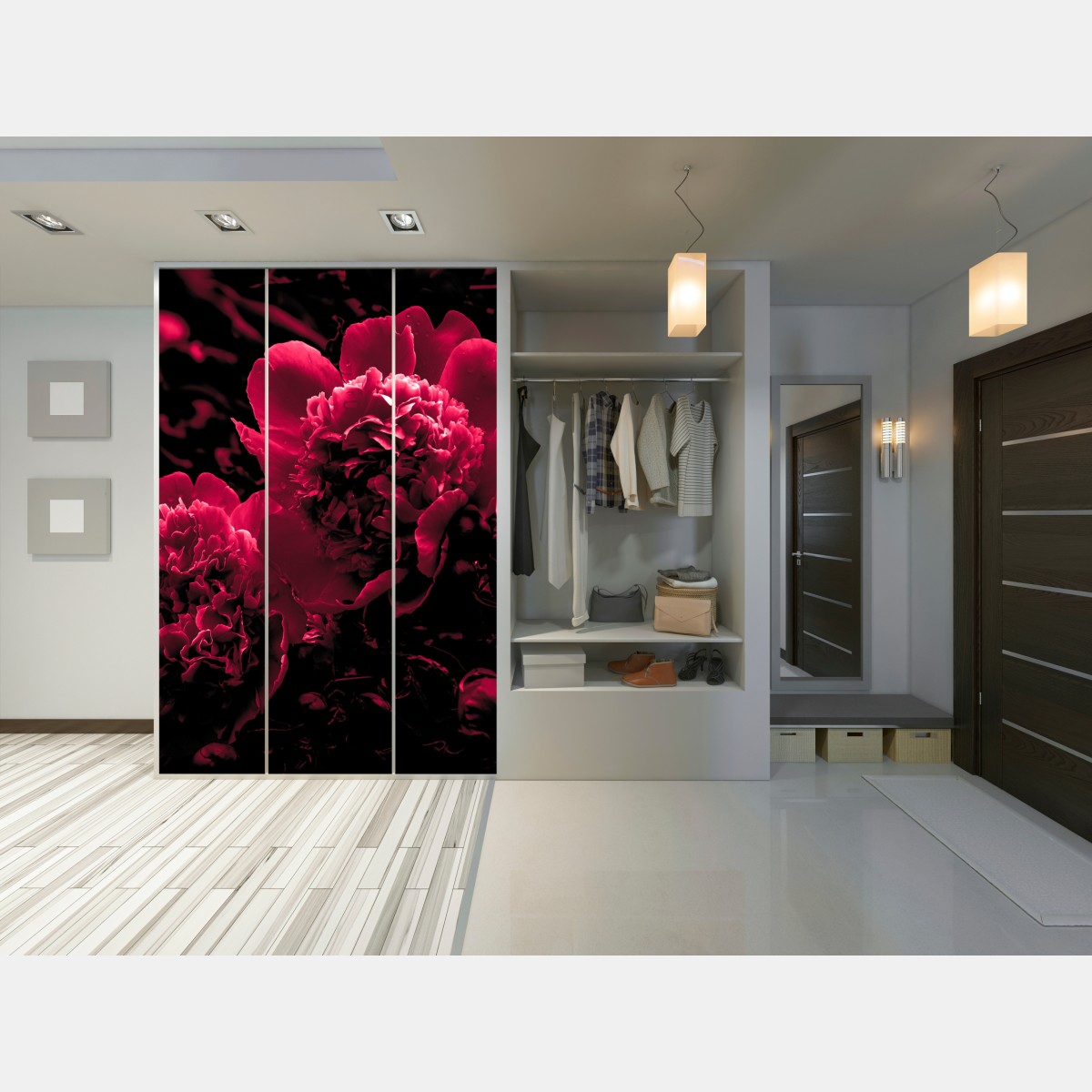 Schrankaufkleber stimmungsvolle rosa pfingstrosen – Wallnifity® Schrankaufkleber stimmungsvolle rosa pfingstrosen – Wallnifity®