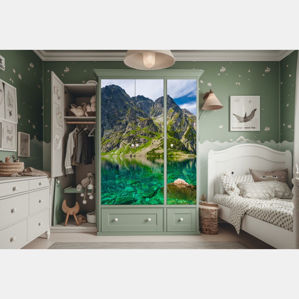 Schrankaufkleber Czarny Staw bergreflexion – Wallnifity® Schrankaufkleber Czarny Staw bergreflexion – Wallnifity®