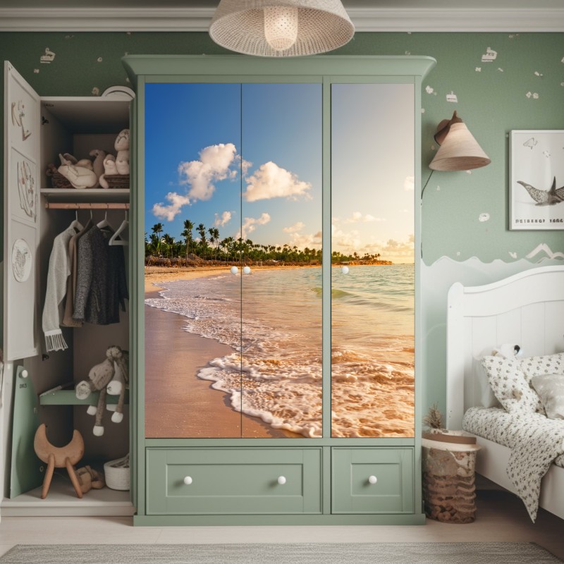 Schrankaufkleber skyline von Dubai bei dämmerung – Wallnifity®