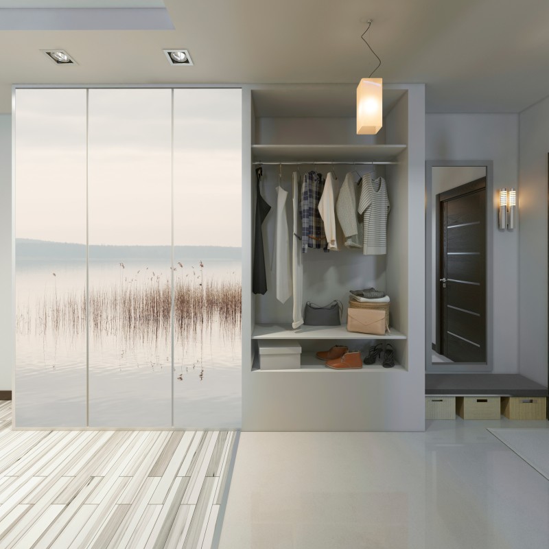 Schrankaufkleber ruhige schilfzone am see – Wallnifity® Schrankaufkleber ruhige schilfzone am see – Wallnifity®