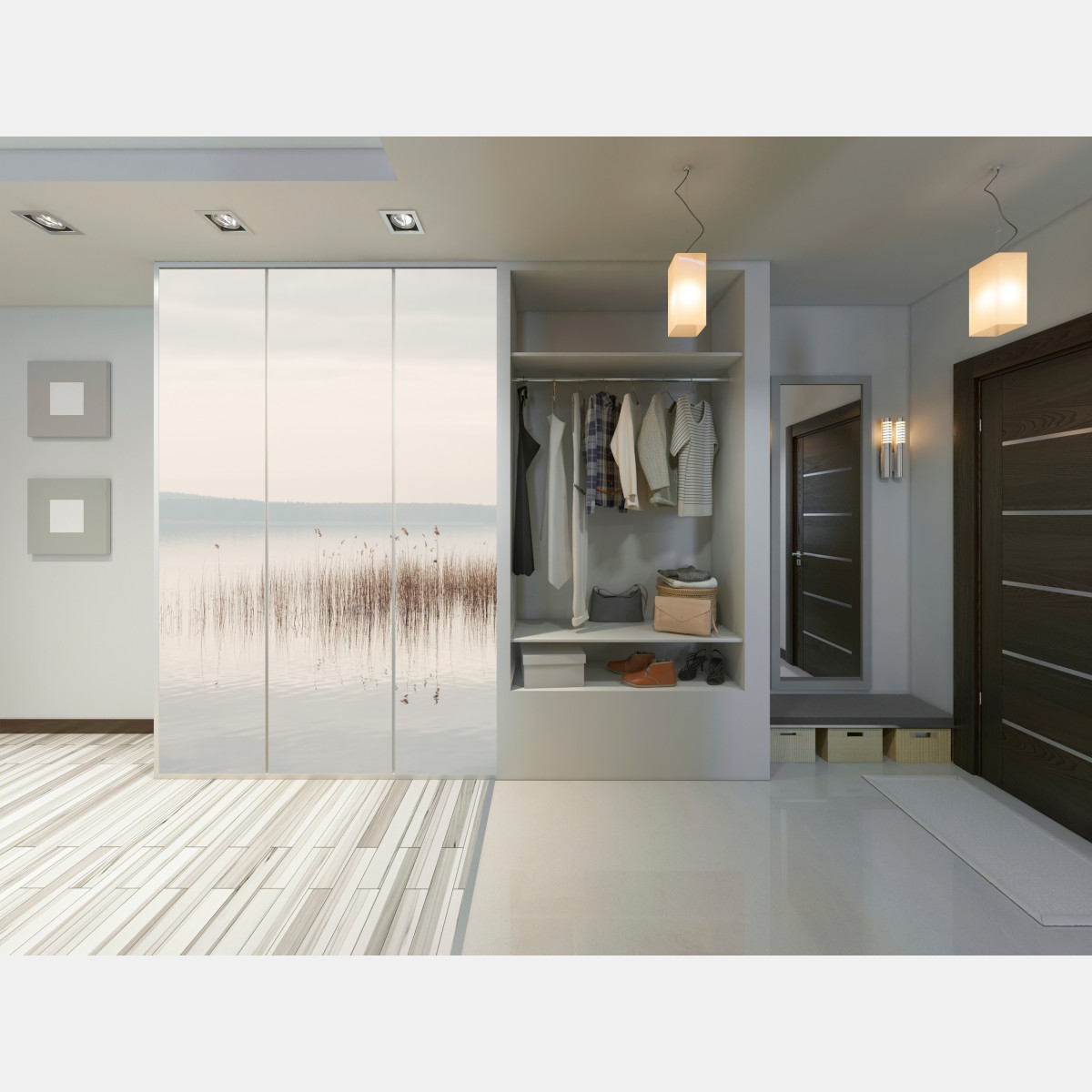 Schrankaufkleber ruhige schilfzone am see – Wallnifity® Schrankaufkleber ruhige schilfzone am see – Wallnifity®