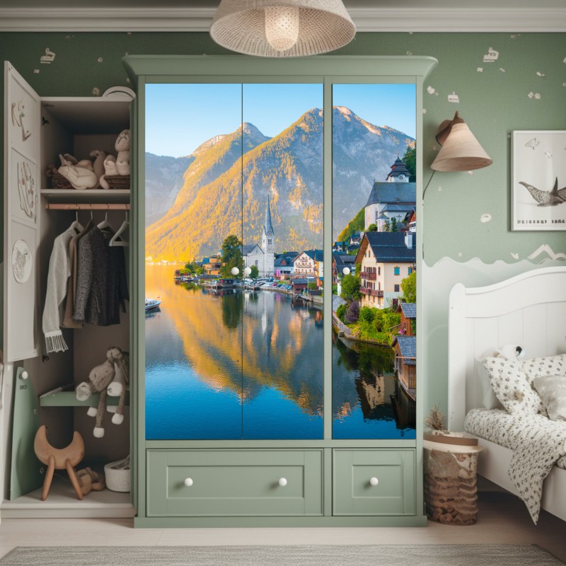 Schrankaufkleber schwarzer marmor mit goldenen adern – Wallnifity®