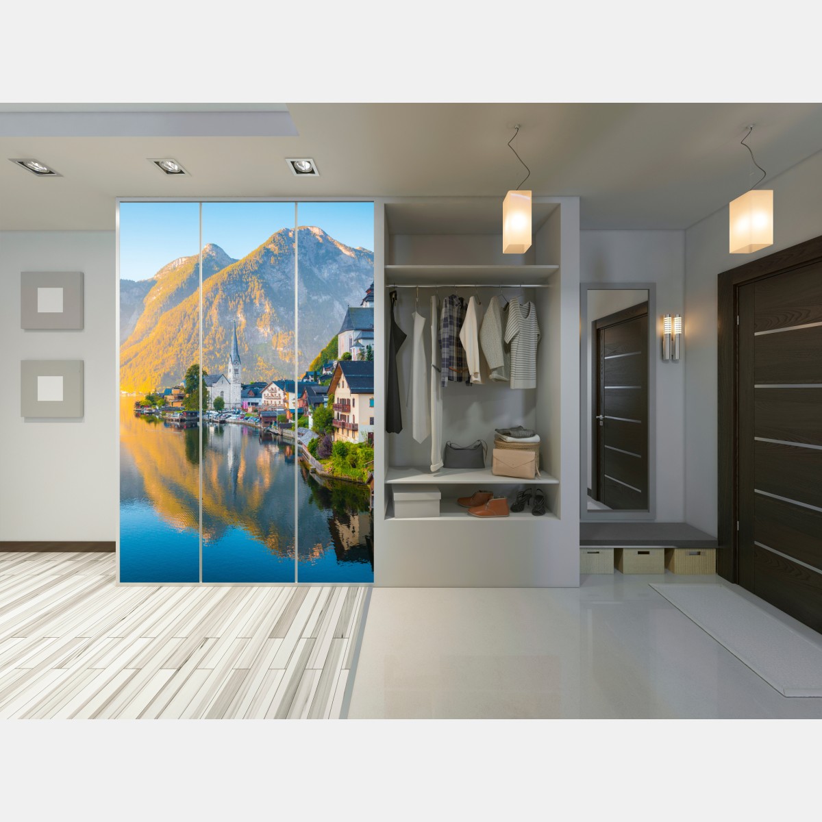 Schrankaufkleber morgendlicher lichtglanz über Hallstatt am see – Wallnifity® Schrankaufkleber morgendlicher lichtglanz über Hallstatt am see – Wallnifity®