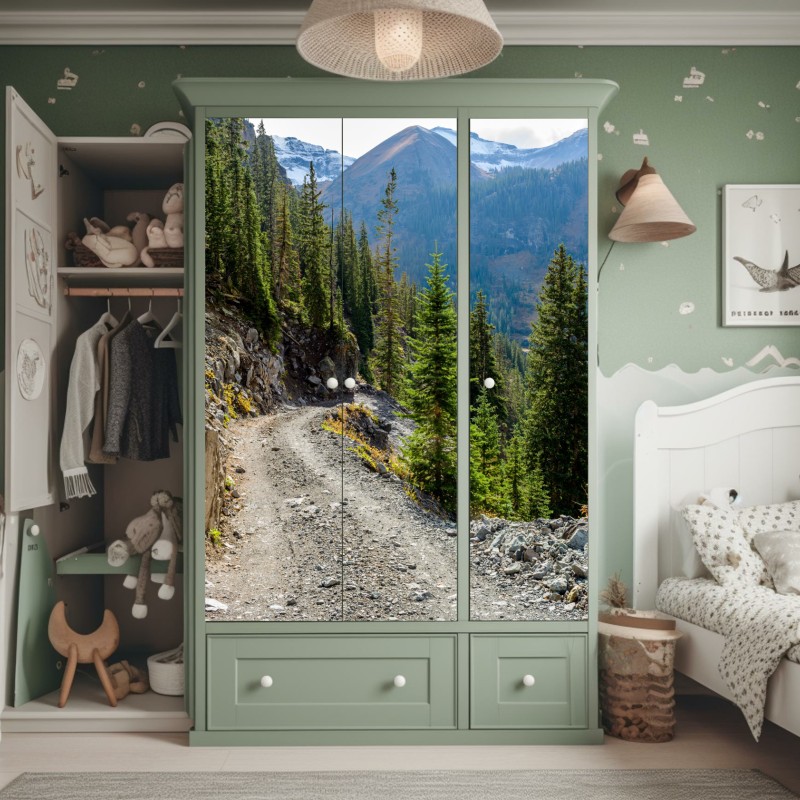 Schrankaufkleber schwarz-weißes marmormuster – Wallnifity®