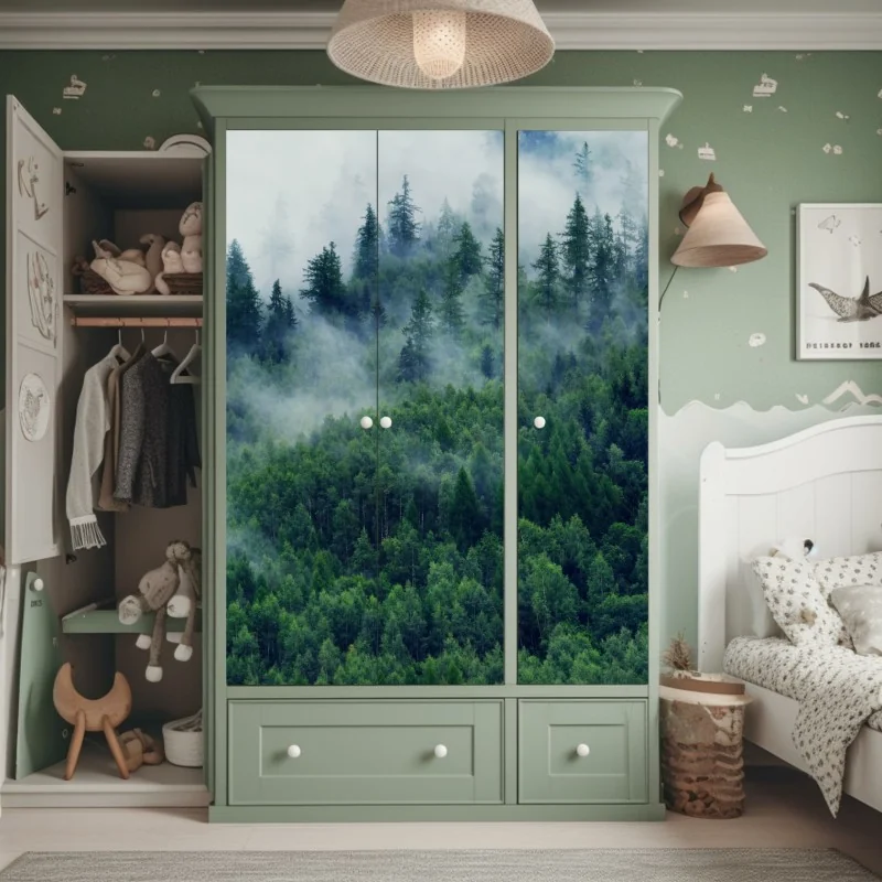 Schrankaufkleber zarte goldene blütenlinien – Wallnifity®