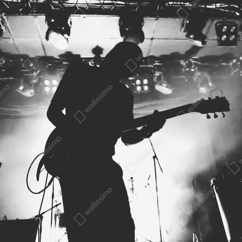 Schrankaufkleber gitaristensilhouette bei einem live-konzert – Wallnifity®
