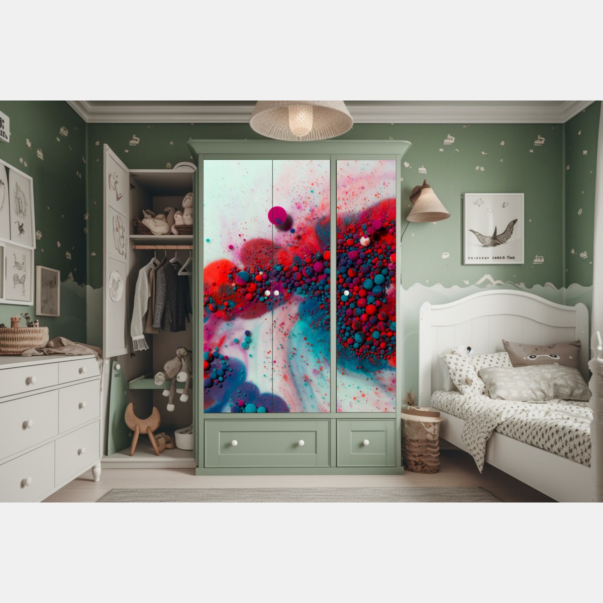 Schrankaufkleber lebendige marmorierte farbexplosion – Wallnifity® Schrankaufkleber lebendige marmorierte farbexplosion – Wallnifity®