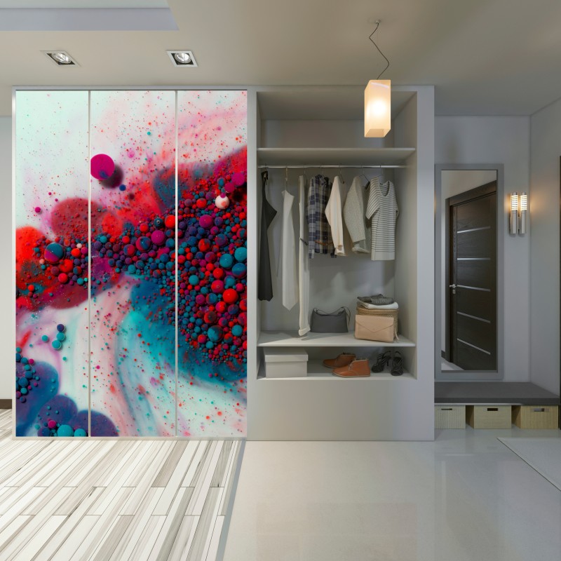 Schrankaufkleber lebendige marmorierte farbexplosion – Wallnifity® Schrankaufkleber lebendige marmorierte farbexplosion – Wallnifity®