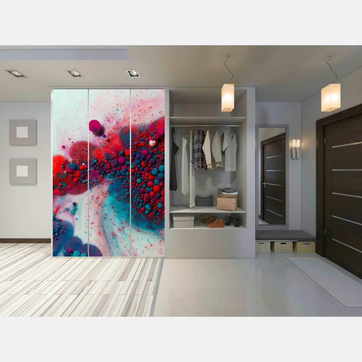 Schrankaufkleber lebendige marmorierte farbexplosion – Wallnifity® Schrankaufkleber lebendige marmorierte farbexplosion – Wallnifity®