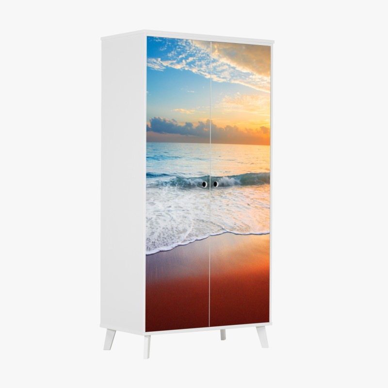 Schrankaufkleber minimalistische botanische silhouette mit sonne – Wallnifity®