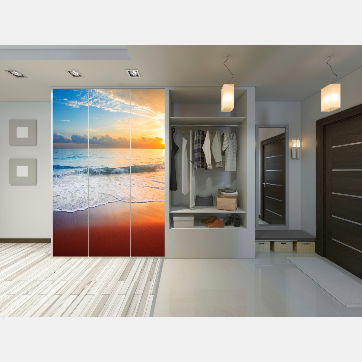 Schrankaufkleber ruhiger sonnenuntergang über dem meer – Wallnifity® Schrankaufkleber ruhiger sonnenuntergang über dem meer – Wallnifity®