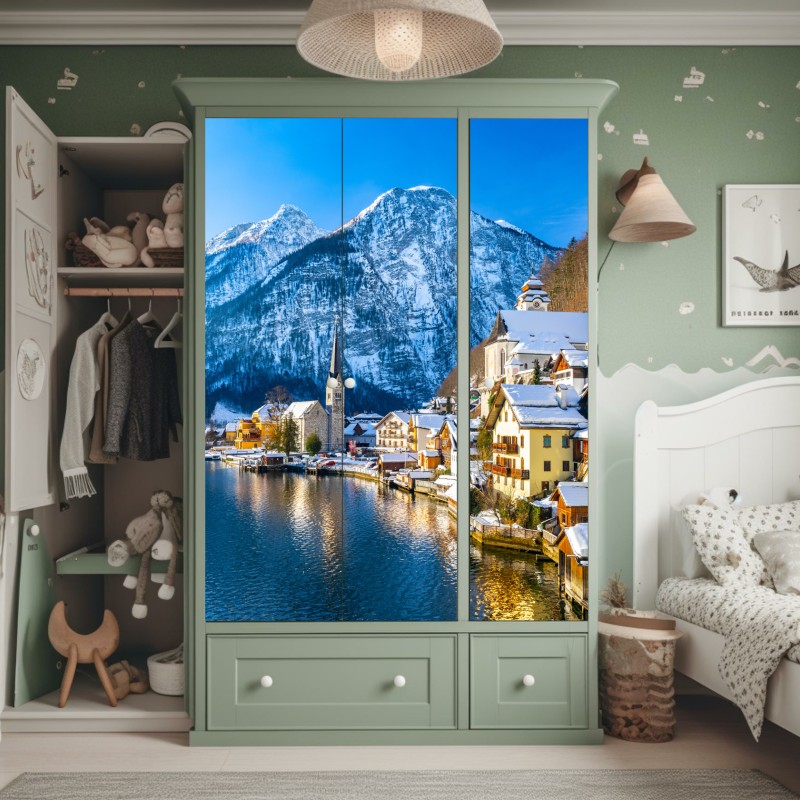 Schrankaufkleber schwarzer marmor mit adern – Wallnifity®