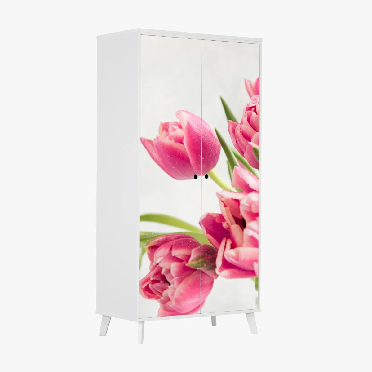 Schrankaufkleber eleganter strauß rosa tulpen – Wallnifity®