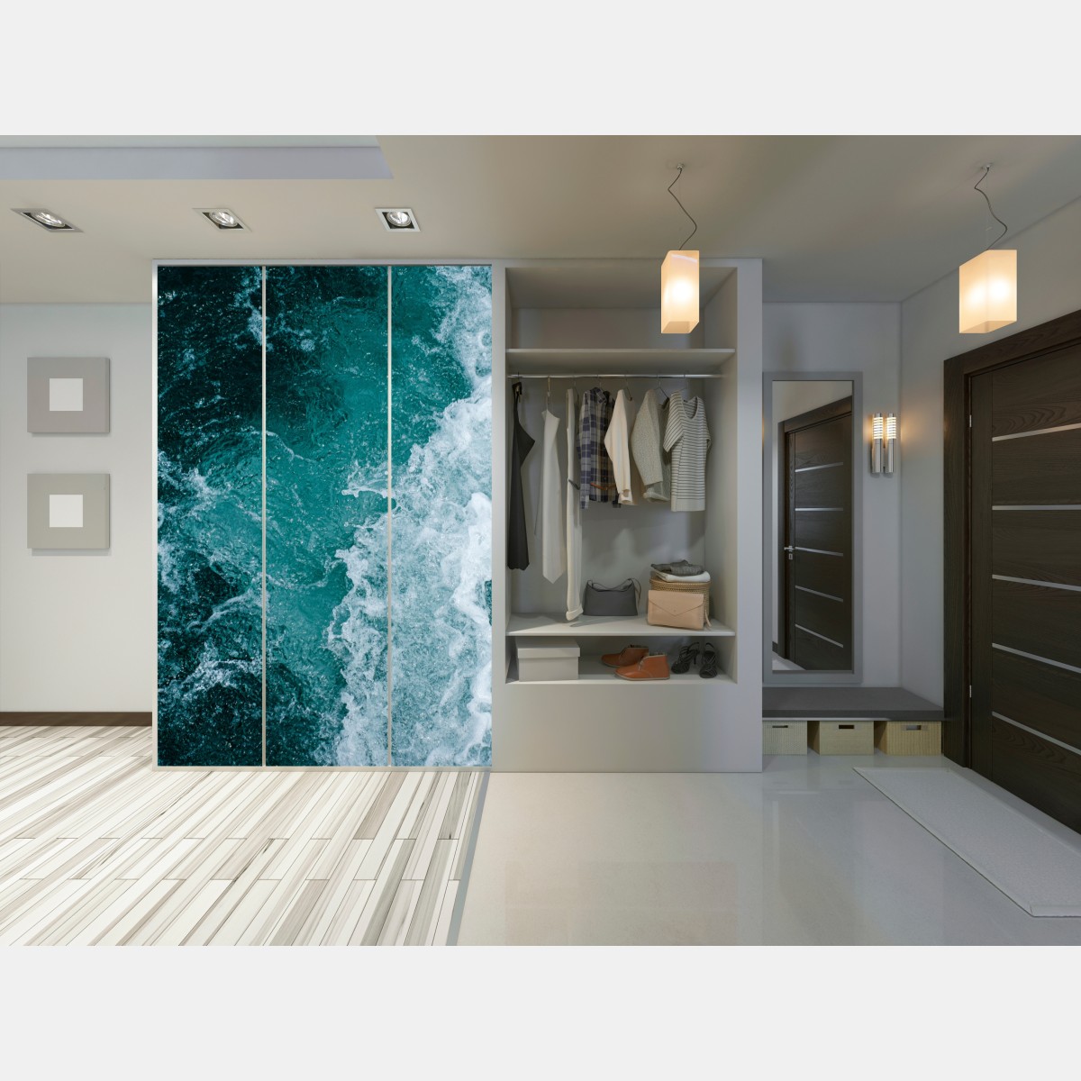 Schrankaufkleber türkisblaue ozeanwellen – Wallnifity® Schrankaufkleber türkisblaue ozeanwellen – Wallnifity®