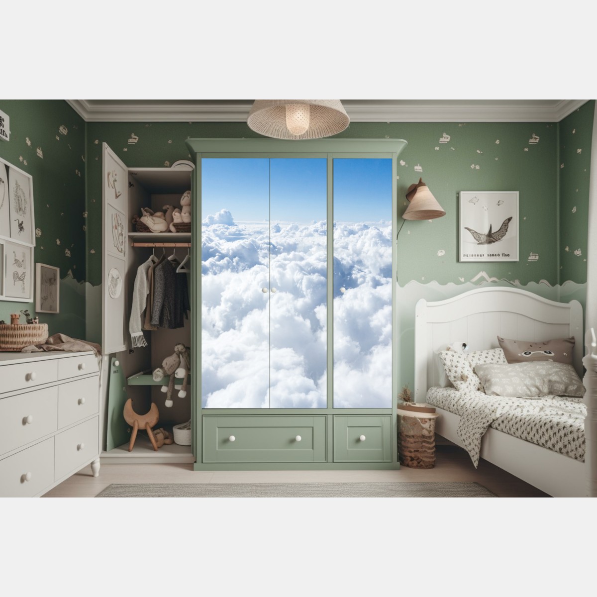 Schrankaufkleber ruhige wolkenlandschaft aus der luft – Wallnifity® Schrankaufkleber ruhige wolkenlandschaft aus der luft – Wallnifity®
