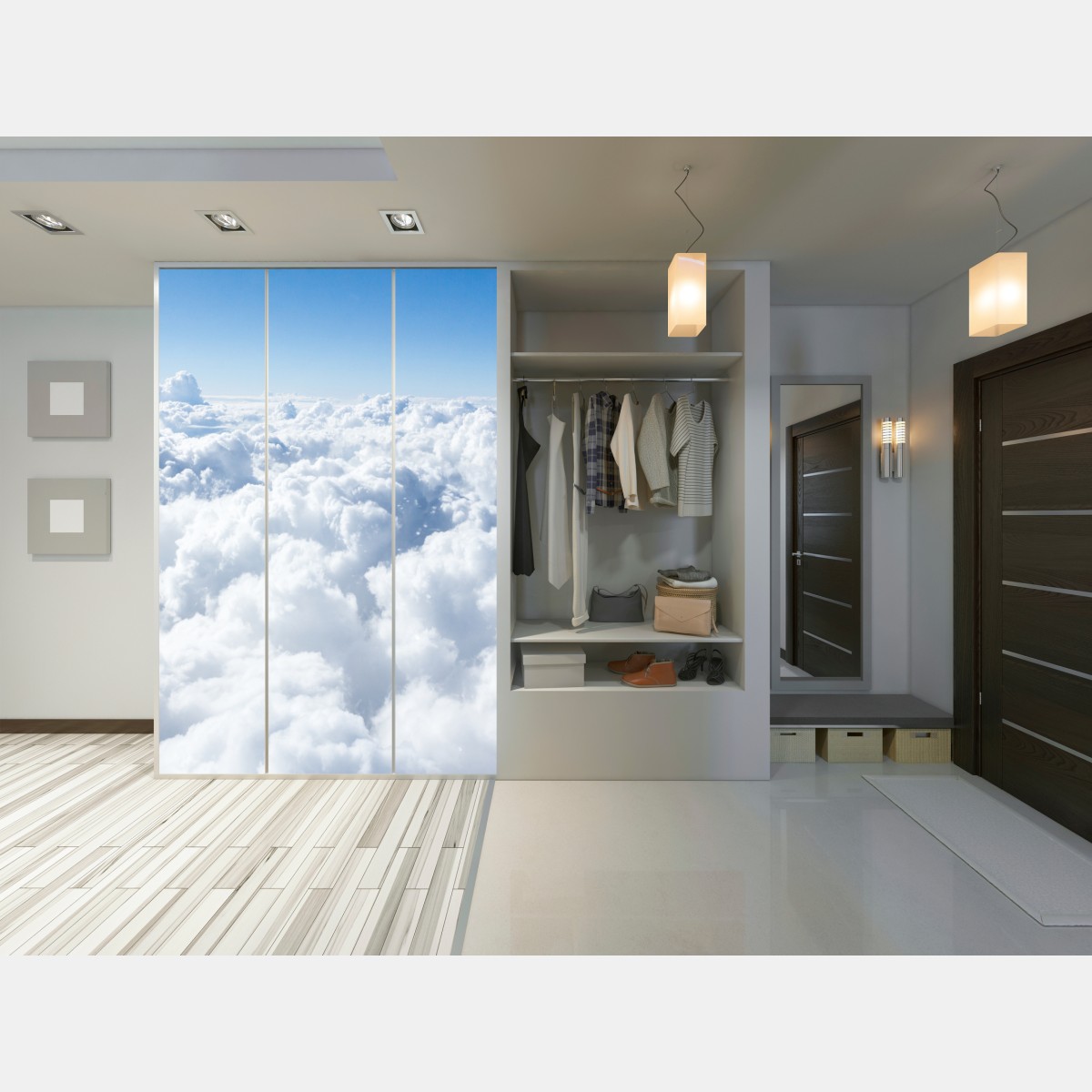 Schrankaufkleber ruhige wolkenlandschaft aus der luft – Wallnifity® Schrankaufkleber ruhige wolkenlandschaft aus der luft – Wallnifity®