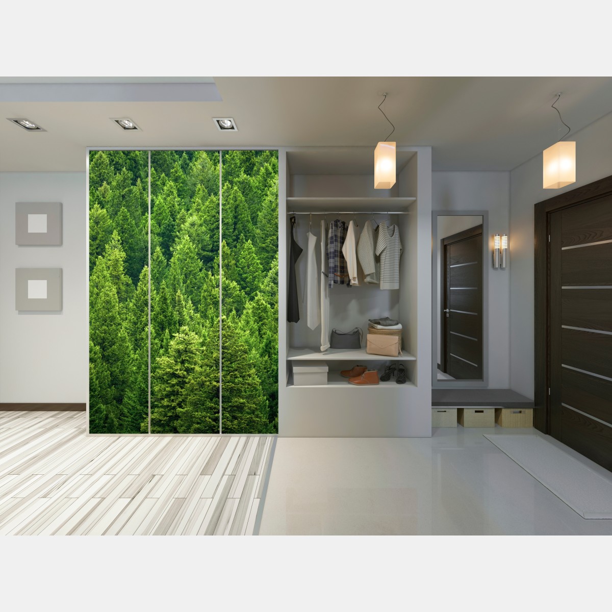 Schrankaufkleber üppige kronen eines kieferwaldes – Wallnifity® Schrankaufkleber üppige kronen eines kieferwaldes – Wallnifity®