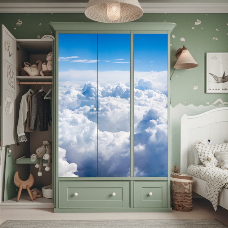 Schrankaufkleber dramatische graue wolkenlandschaft – Wallnifity®