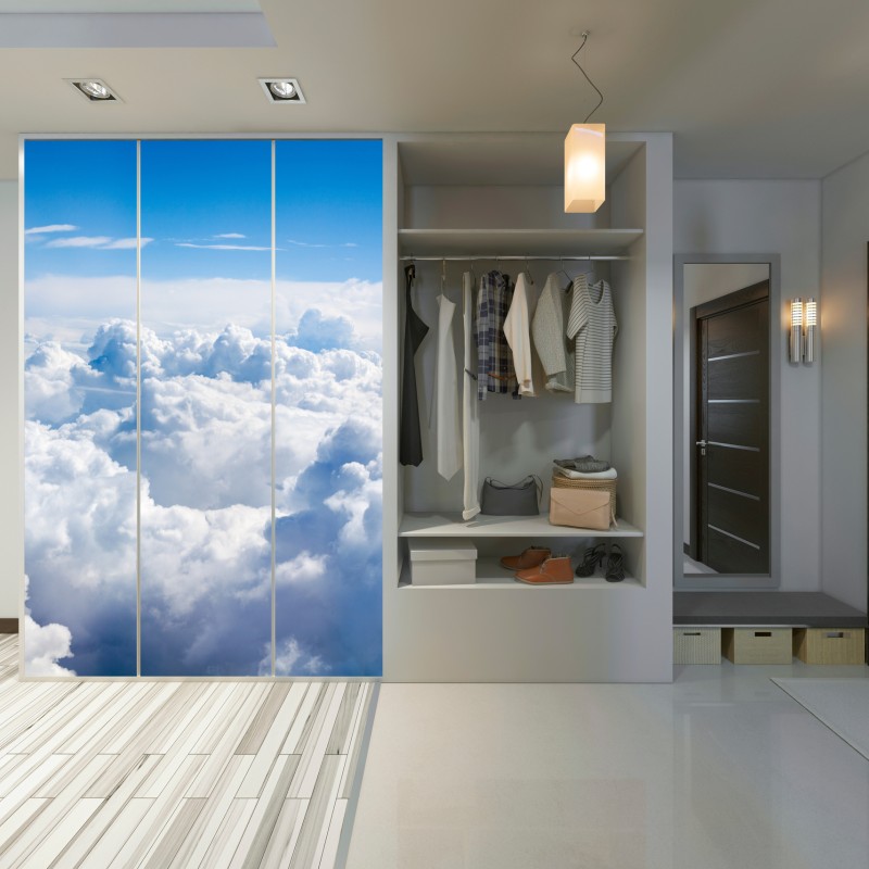 Schrankaufkleber ruhige wolkenlandschaft am blauen himmel – Wallnifity®