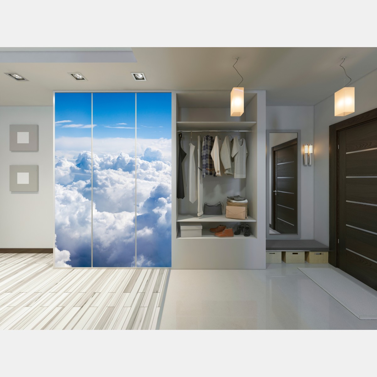 Schrankaufkleber ruhige wolkenlandschaft am blauen himmel – Wallnifity®