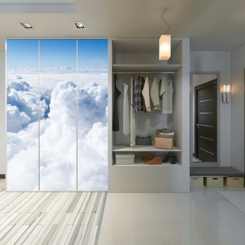 Schrankaufkleber blick von oben: sanfte wolken und blauer himmel – Wallnifity® Schrankaufkleber blick von oben: sanfte wolken und blauer himmel – Wallnifity®