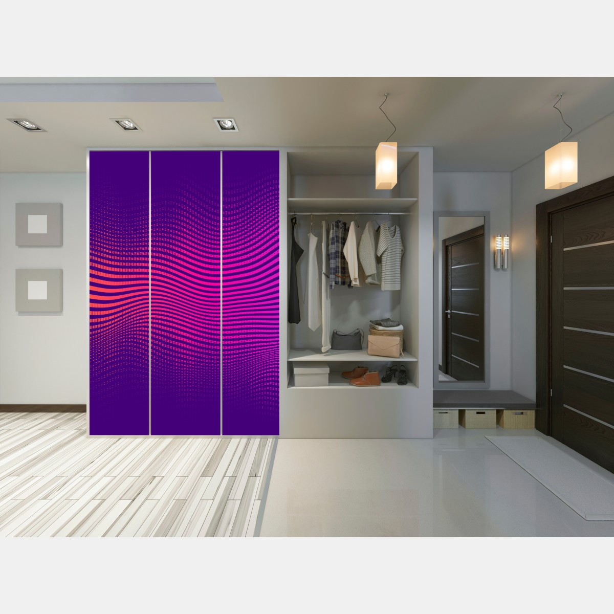 Schrankaufkleber leuchtendes verlauf-wellenmuster – Wallnifity® Schrankaufkleber leuchtendes verlauf-wellenmuster – Wallnifity®