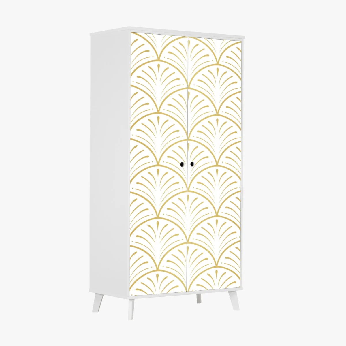 Schrankaufkleber goldenes art deco fächermuster – Wallnifity® Schrankaufkleber goldenes art deco fächermuster – Wallnifity®