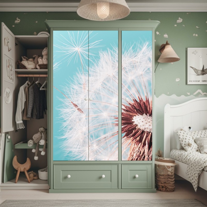 Schrankaufkleber Eiffelturm am Champ de Mars, lebendige pariser skyline – Wallnifity®