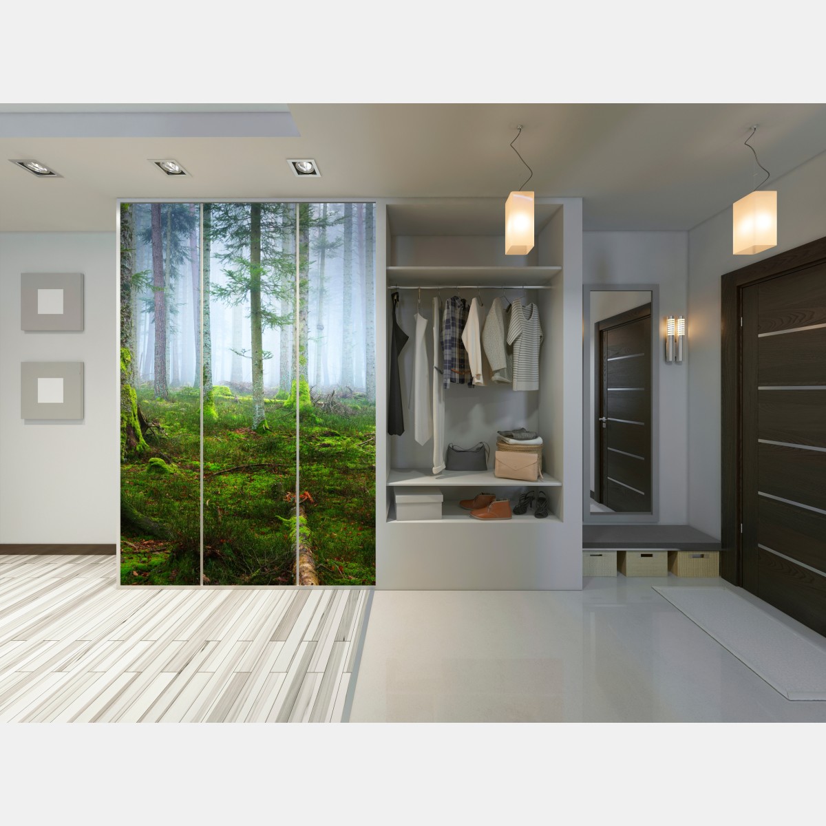 Schrankaufkleber nebliger kiefernwald aus dem Elsass – Wallnifity® Schrankaufkleber nebliger kiefernwald aus dem Elsass – Wallnifity®