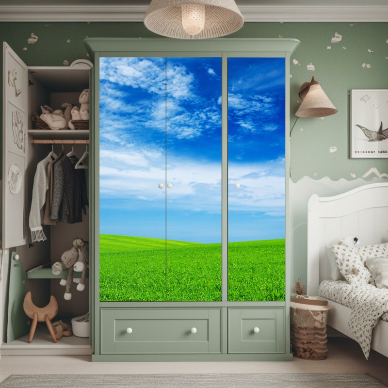 Schrankaufkleber elegantes beiges damastmuster – Wallnifity®