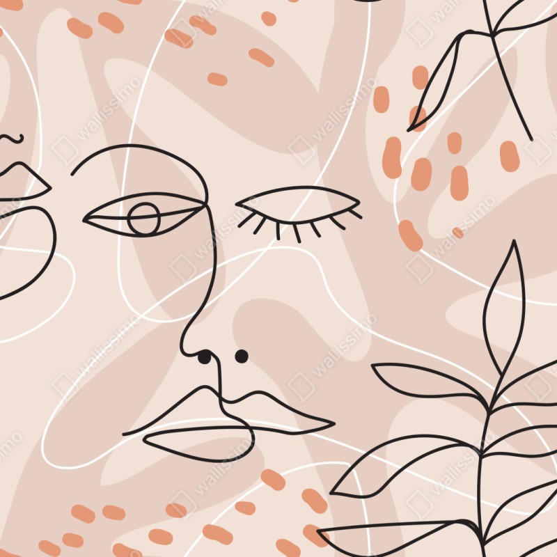 Schrankaufkleber pastell linienzeichnungen gesichter – Wallnifity® Schrankaufkleber pastell linienzeichnungen gesichter – Wallnifity®