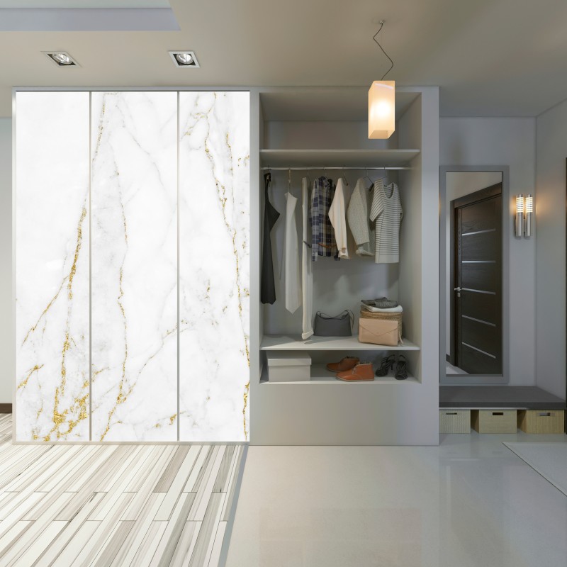 Schrankaufkleber weißer marmor mit goldenen adern – Wallnifity® Schrankaufkleber weißer marmor mit goldenen adern – Wallnifity®