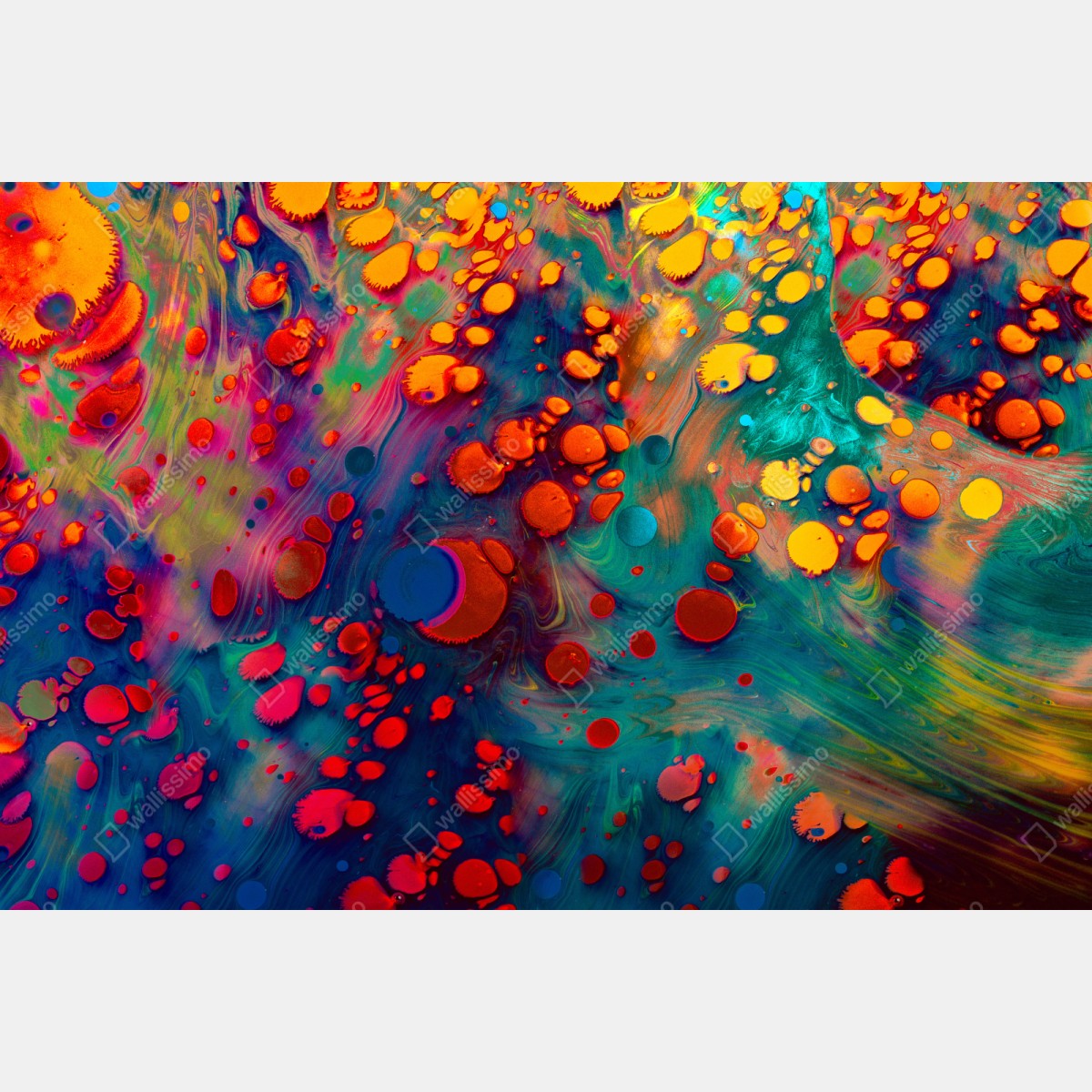 Schrankaufkleber lebendige türkis-orange marmorierte kunst – Wallnifity®