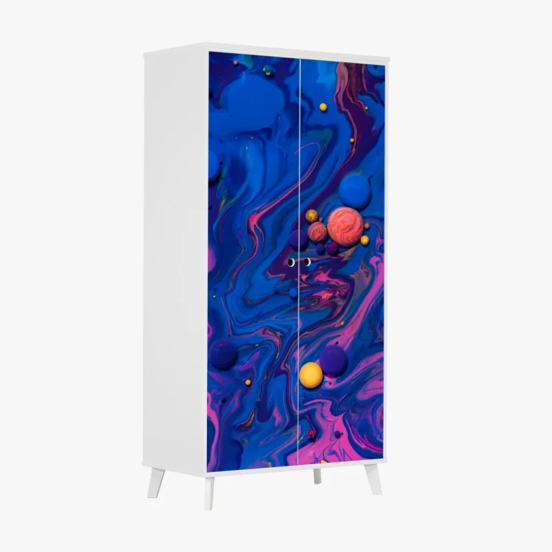 Schrankaufkleber monochromes tropisches blattmuster – Wallnifity®