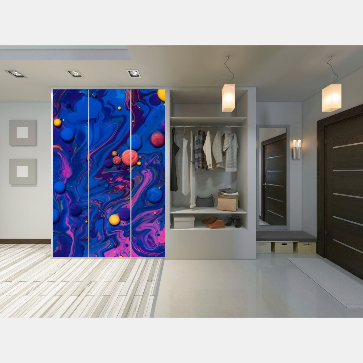 Schrankaufkleber lebendige kosmische farbwirbel – Wallnifity® Schrankaufkleber lebendige kosmische farbwirbel – Wallnifity®